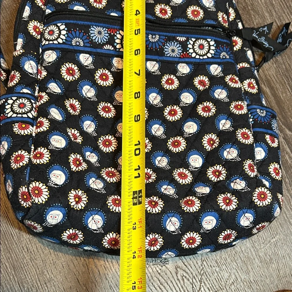 Vera Bradley Black and Red Floral Backpack owls
